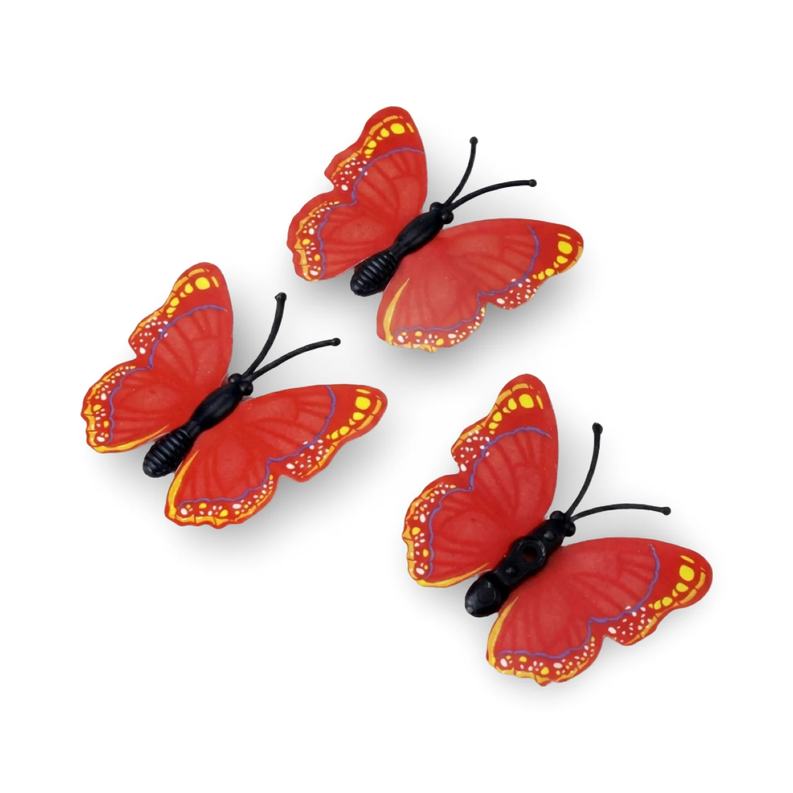 Plastik Gövdeli PVC Kelebek Kırmızı 5CM 50'li Paket