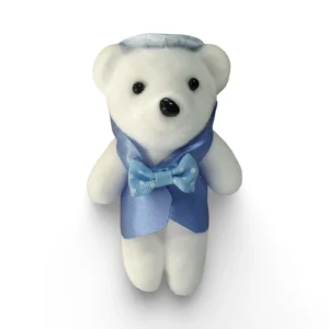 Mavi Elbiseli Damat Strafor Ayıcık 12CM 10'lu paket