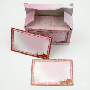 Pembe Gül Desen Hediye Kartı 100'lü Paket