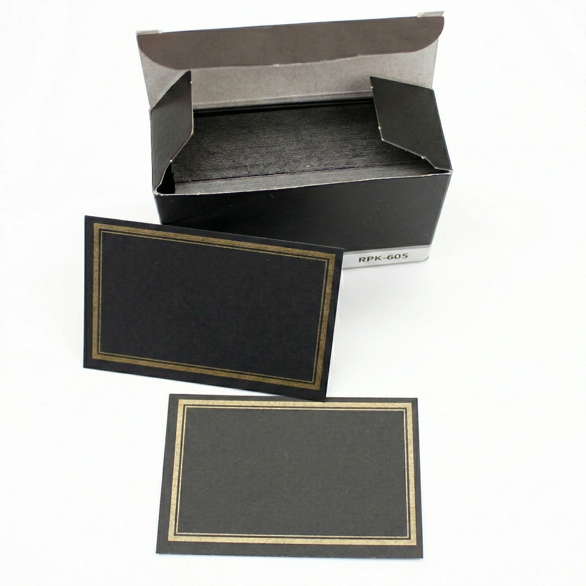 Siyah Gold Çerçeve Desen Kart 100'lü Paket